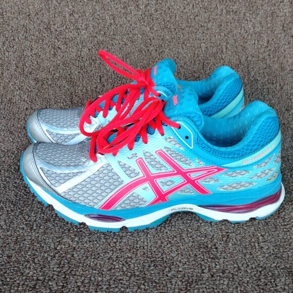 Asics Gel-Cumulus 17 Running Sneakers T5D8N- Women’s Size 8  Blue Pink Excellent - Picture 1 of 8